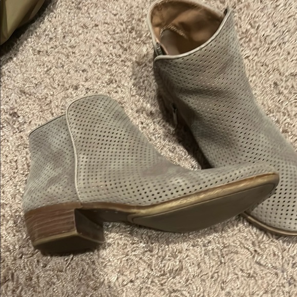 Lucky Brand Perforated Taupe Ankle Boots - Picture 2 of 4